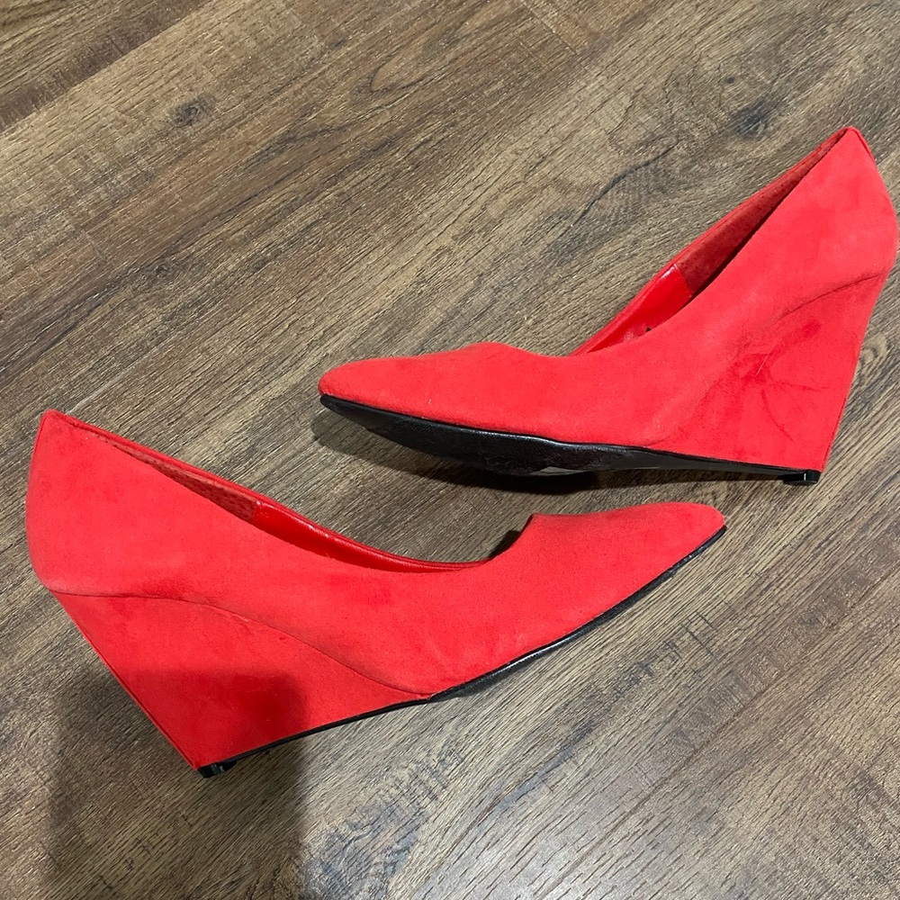 Red Wedge Heels
